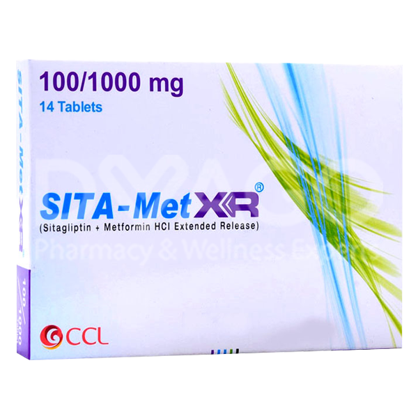 Sita-Met XR Tablets 100/1000mg (1 Strip = 7 Tablets)