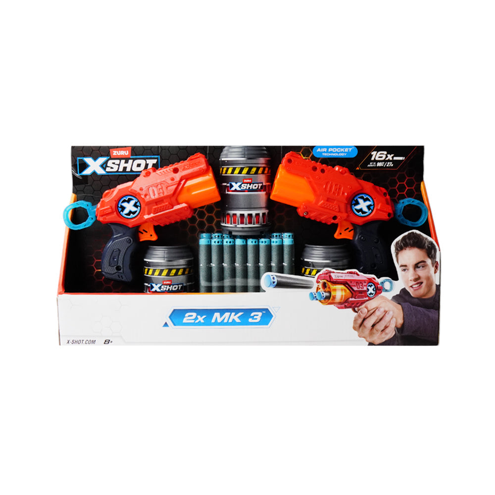 36432 ZURU X SHOT TWIN MK3 DART GUN AKDM Default Title - MamasJan Toys