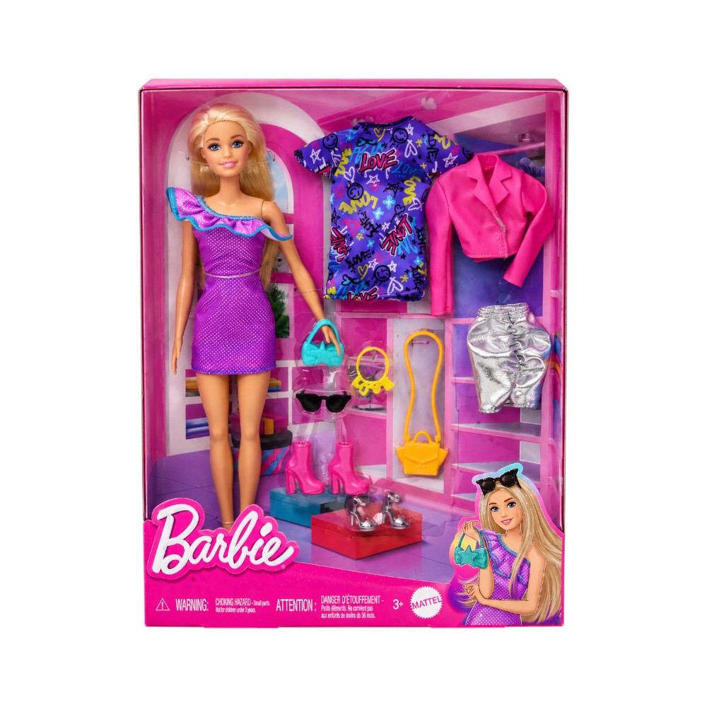 HYT61 BARBIE DOLL & PARTY FASHION SET A.I Default Title - MamasJan Toys