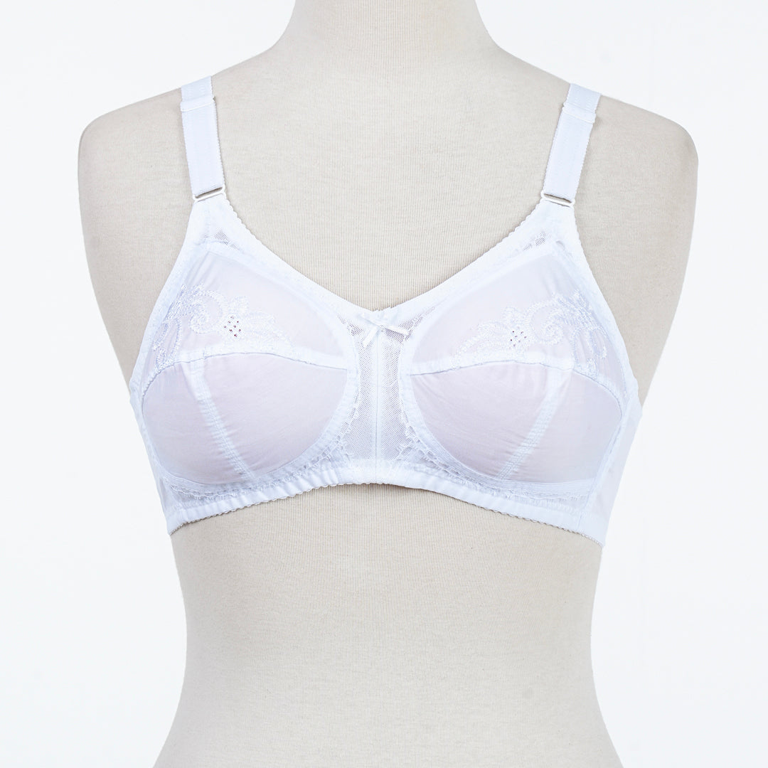 BELLEZA CLASSIC COTTON BRA WHITE 38-D / wihte - MamasJan Lingerie