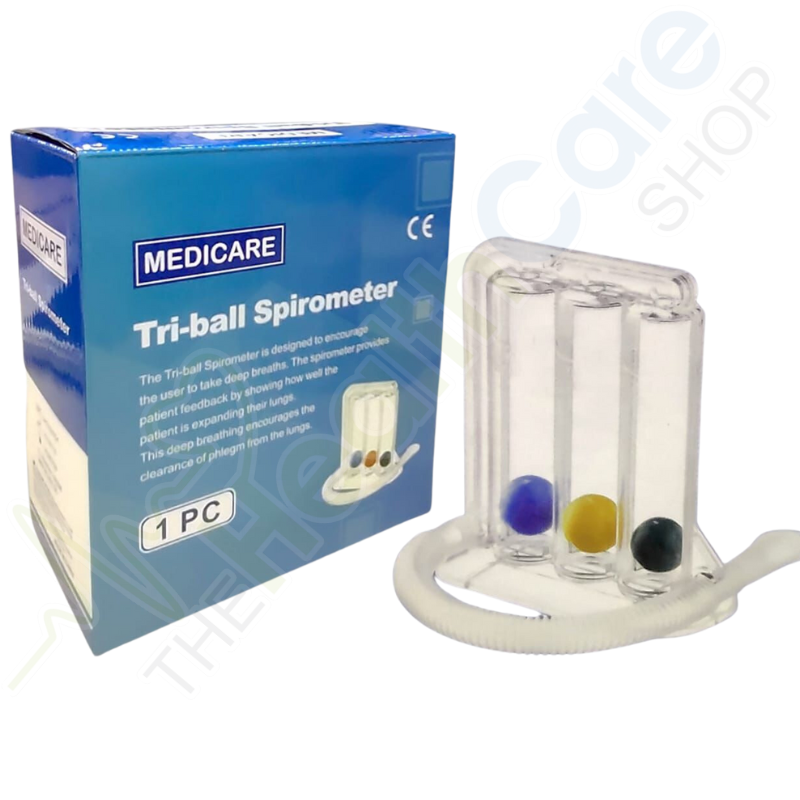 Medicare Tri Ball Spirometer Effective Lung Function Training - The Healthcare Shop Pakistan