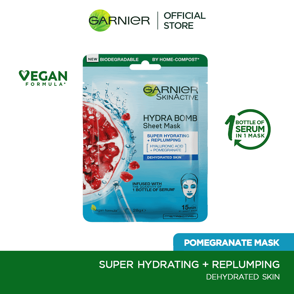 GARNIER TISSUE MASK HYDRA BOMB PLUMPING 28GM 28g - MamasJan skincare