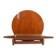 KITCHEN ROUND BOARD + PIN ROLLER BROWN Default Title - MamasJan Crockery