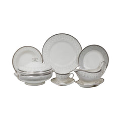DINNER SET WEDGWOOD 95PC CELESTIAL PLATINUM Default Title - MamasJan Crockery