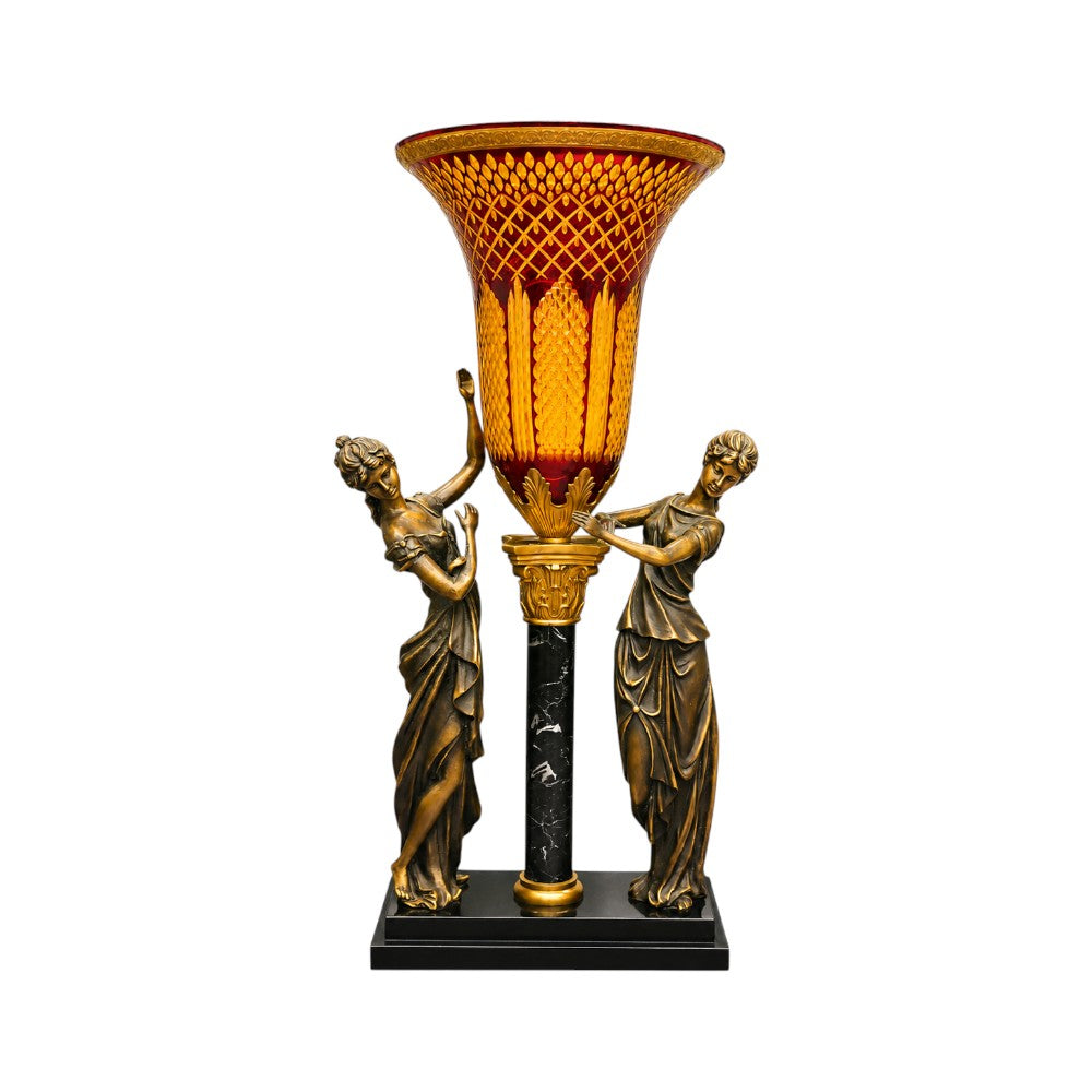 VASE CRYSTAL BRASS E8-V1008-2 JSB06-C59-1 Default Title - MamasJan Decoration