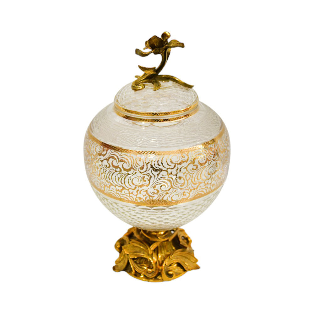 BOWL CANDY CRYSTAL BRASS E8-J22012-1J504-20 Default Title - MamasJan Decoration