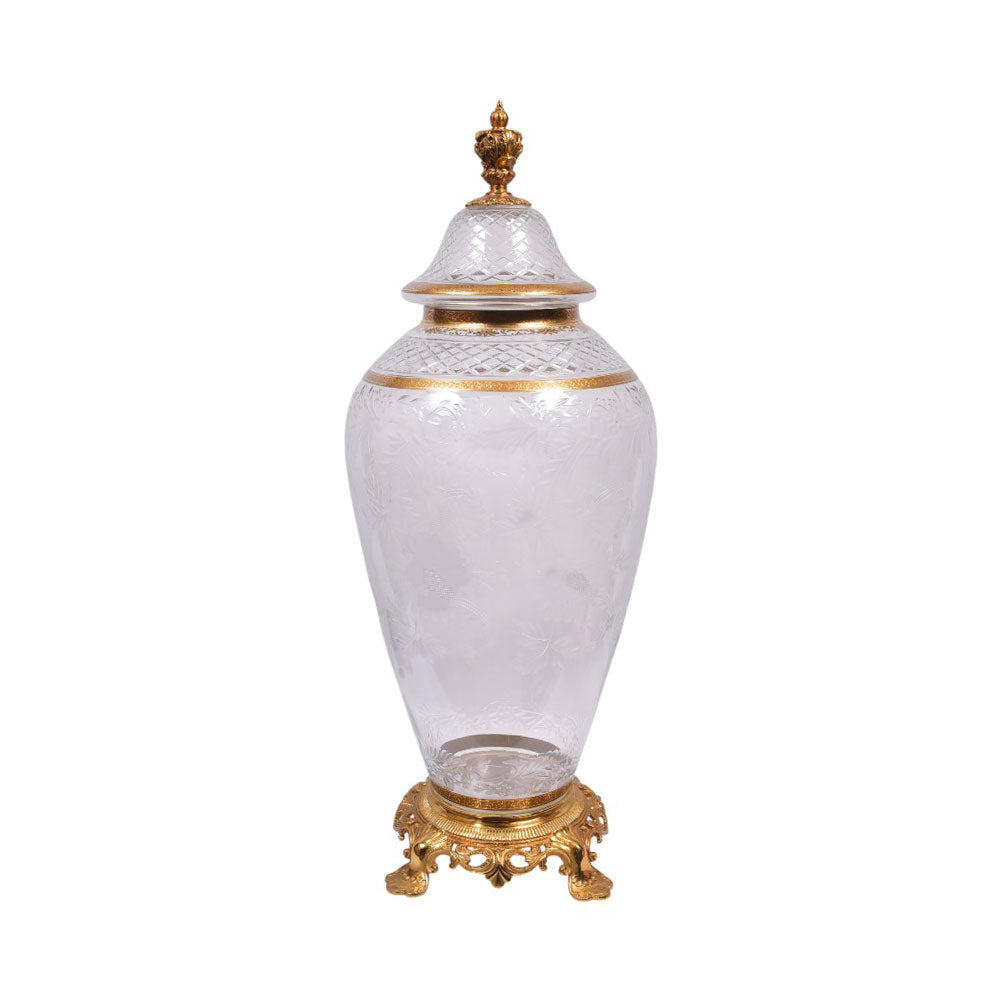 BOWL CANDY CRYSTAL BRASS E8-J2053-1 JSA030-20 Default Title - MamasJan Decoration