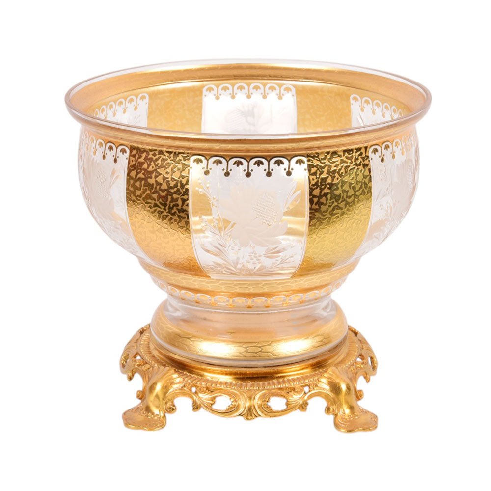 BOWL CRYSTAL BRASS E8-B3026-1 JSB01-20 Default Title - MamasJan Decoration