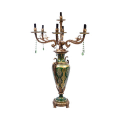 LAMP CRYSTAL BRASS EL21004-7 PCT203-1 Default Title - MamasJan Décor