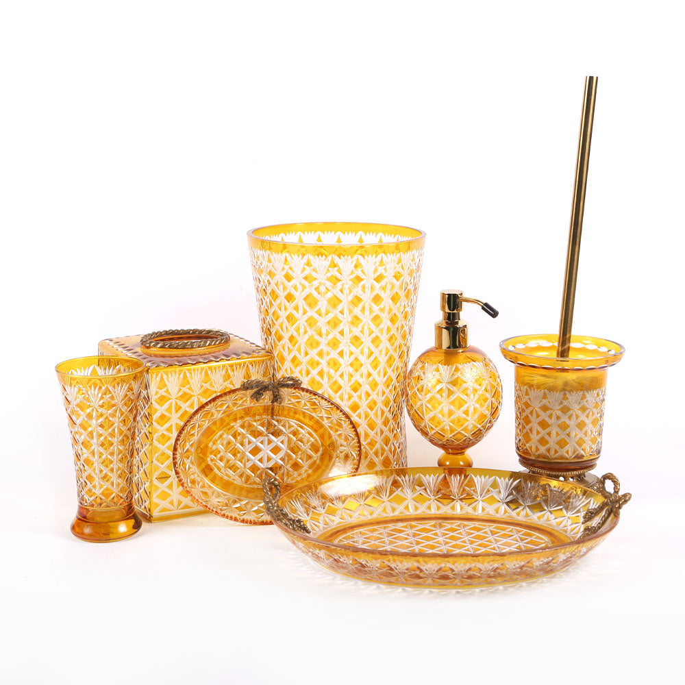 Bathroom Set Crystal Brass 7Pc Y105063 Jc102-A25 Default Title - MamasJan Décor