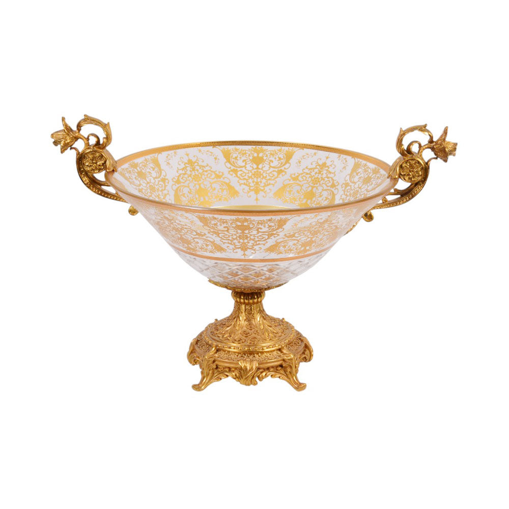 BOWL CRYSTAL BRASS E7-B23007-2 J322-20 Default Title - MamasJan Decoration