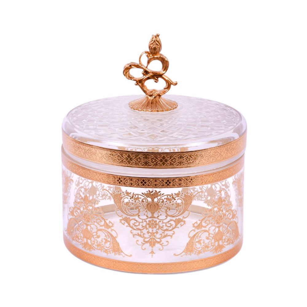 BOWL CANDY CRYSTAL BRASS FK7-J2076-1 J322-20 Default Title - MamasJan Decoration