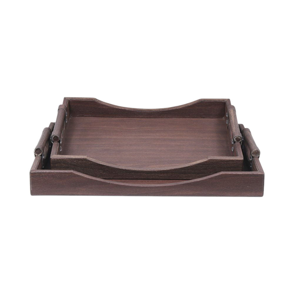 TRAY SET LEATHER 2PC XY2012 Default Title - MamasJan Crockery