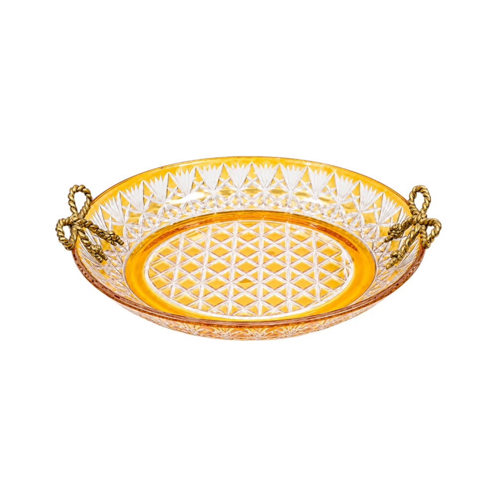 BATHROOM CRYSTAL BRASS TRAY Y105063 J205-B37 Default Title - MamasJan Decoration