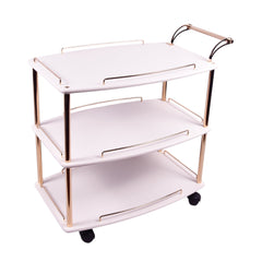 TEA TROLLY STATE 3 SHELF WHITE GOLDEN Default Title - MamasJan Household