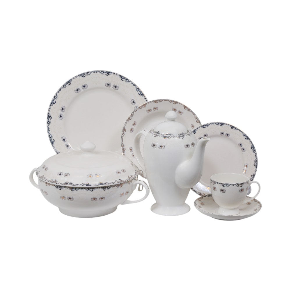 DINNER SET BONE CHINA 61PC FD004AW Default Title - MamasJan Crockery