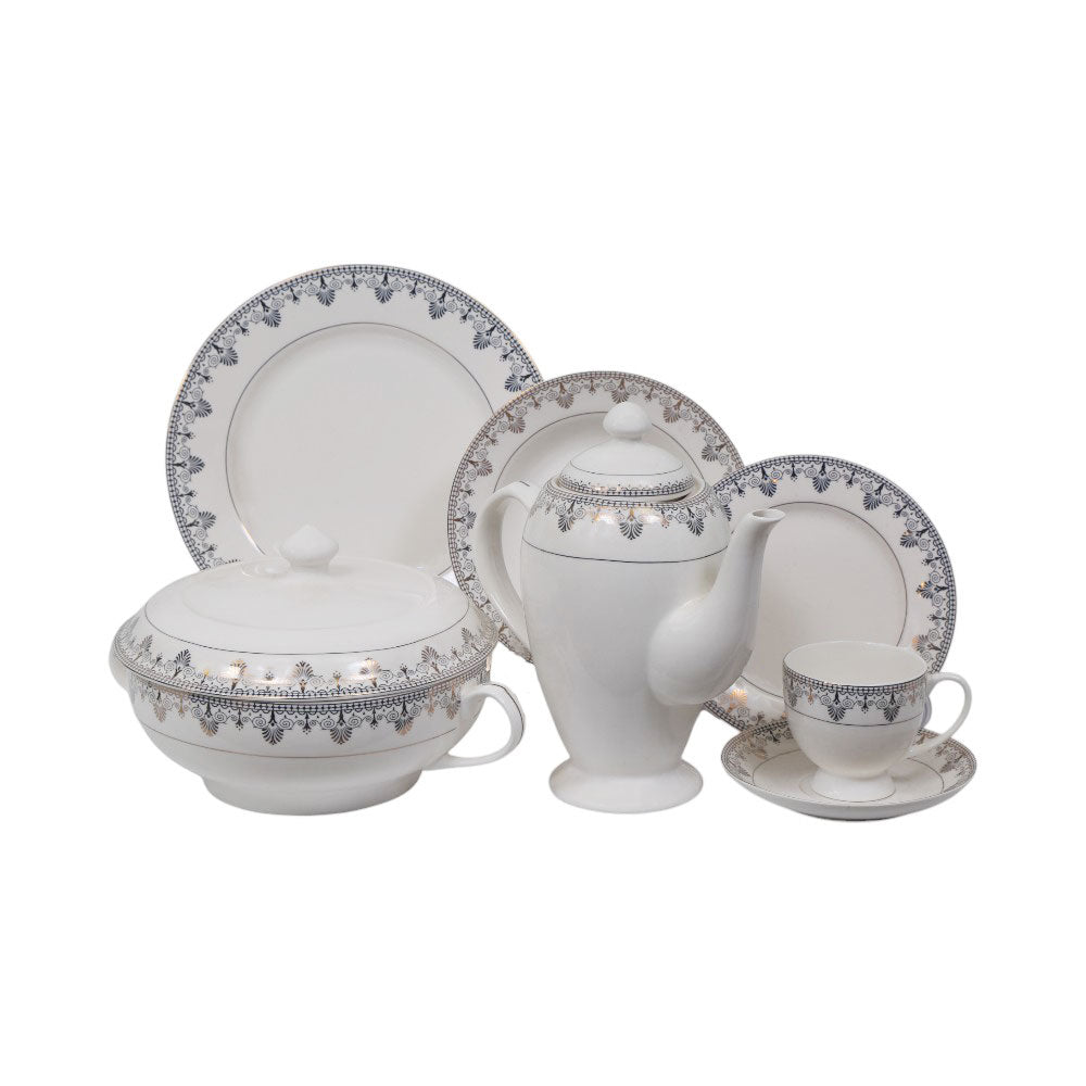 DINNER SET BONE CHINA 61PC FD002AW Default Title - MamasJan Crockery