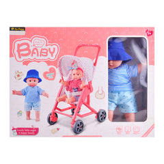 7121-1 LOVELY BABY DOLL W STROLLER (2+ YEAR) A.I Default Title - MamasJan Toys