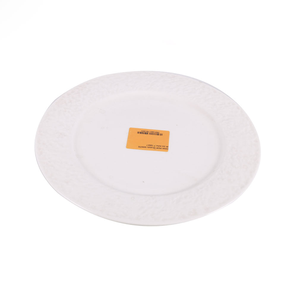 DISH PORCELAIN WHITE IR 10.5INCH G027 Default Title - MamasJan Crockery