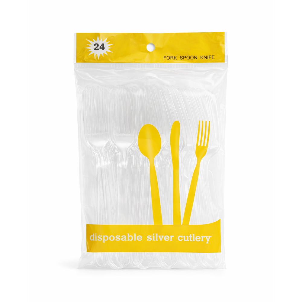 DISPOSABLE FORK IR WHITE 24PC Default Title - MamasJan Crockery