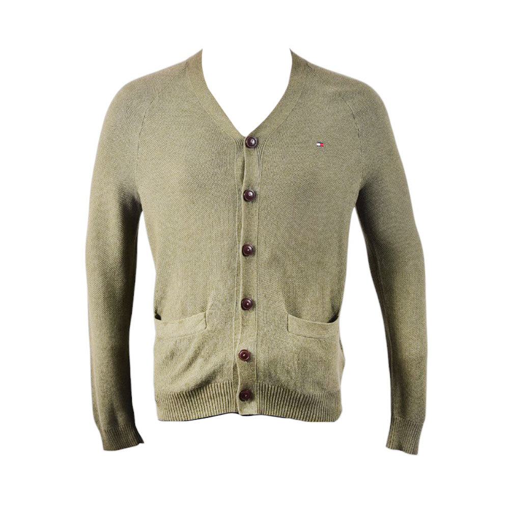 TH MEN L/S CARDIGAN 78E6781305 GREEN L (IR) M - MamasJan mens wear
