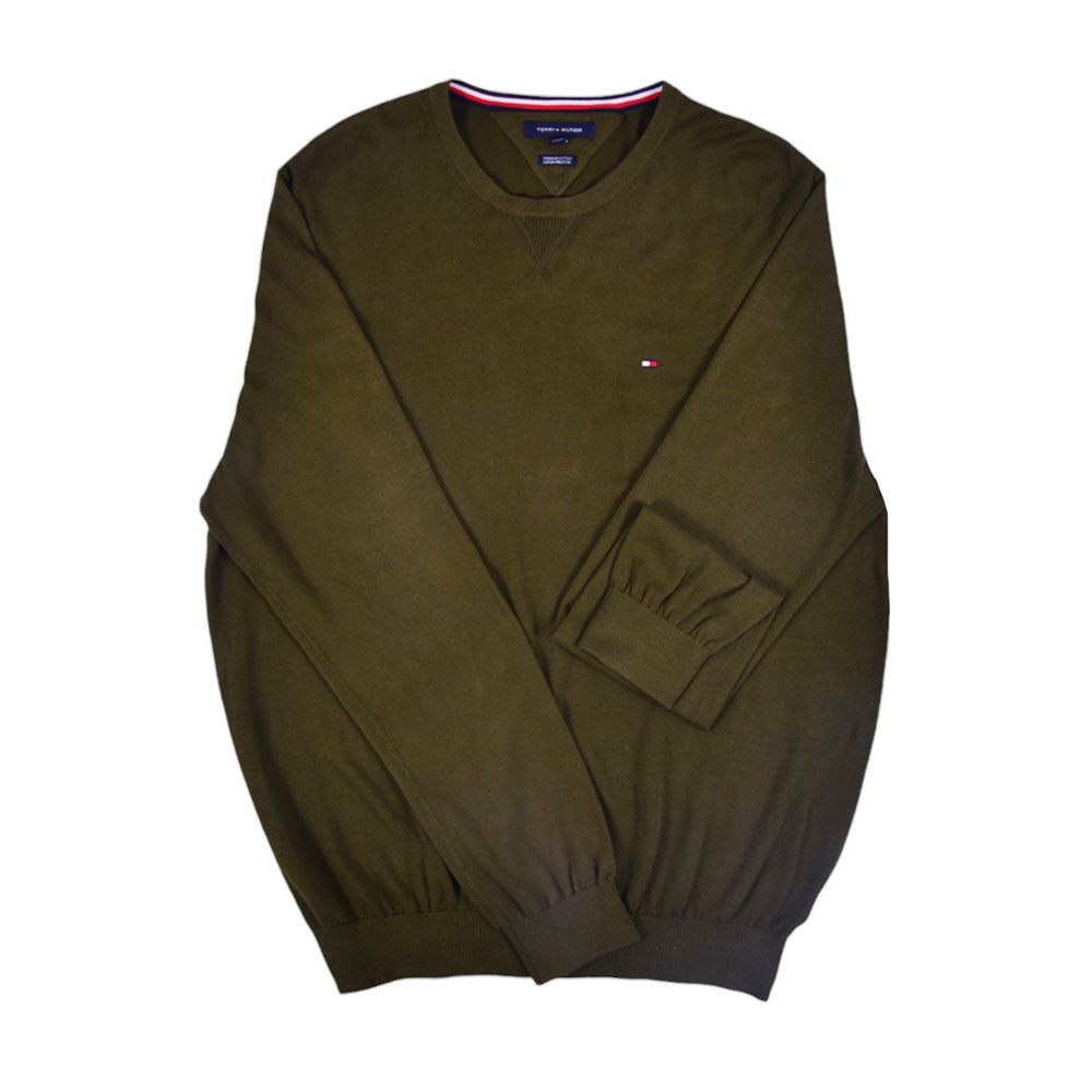 TH MAN L/S R-NECK SWEATER 78J3330 GRN L ( IR ) L - MamasJan mens wear