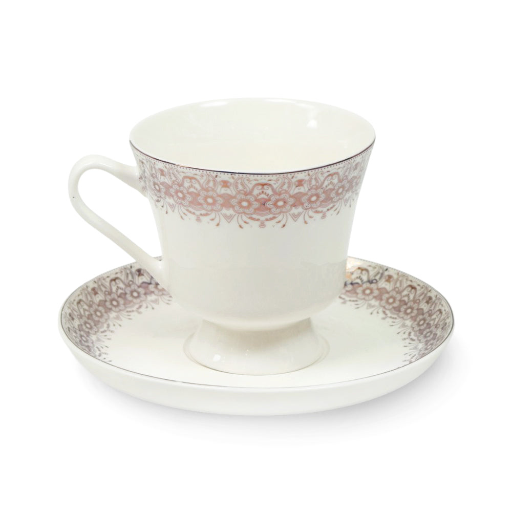 CUP & SAUCER BONE CHINA JH004 TMC (Pack of 6) Default Title - MamasJan Crockery