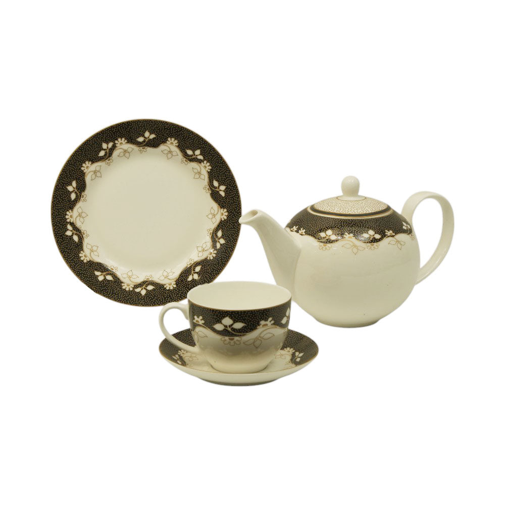 TEA SET BONE CHINA 24PC T18389A Default Title - MamasJan Crockery