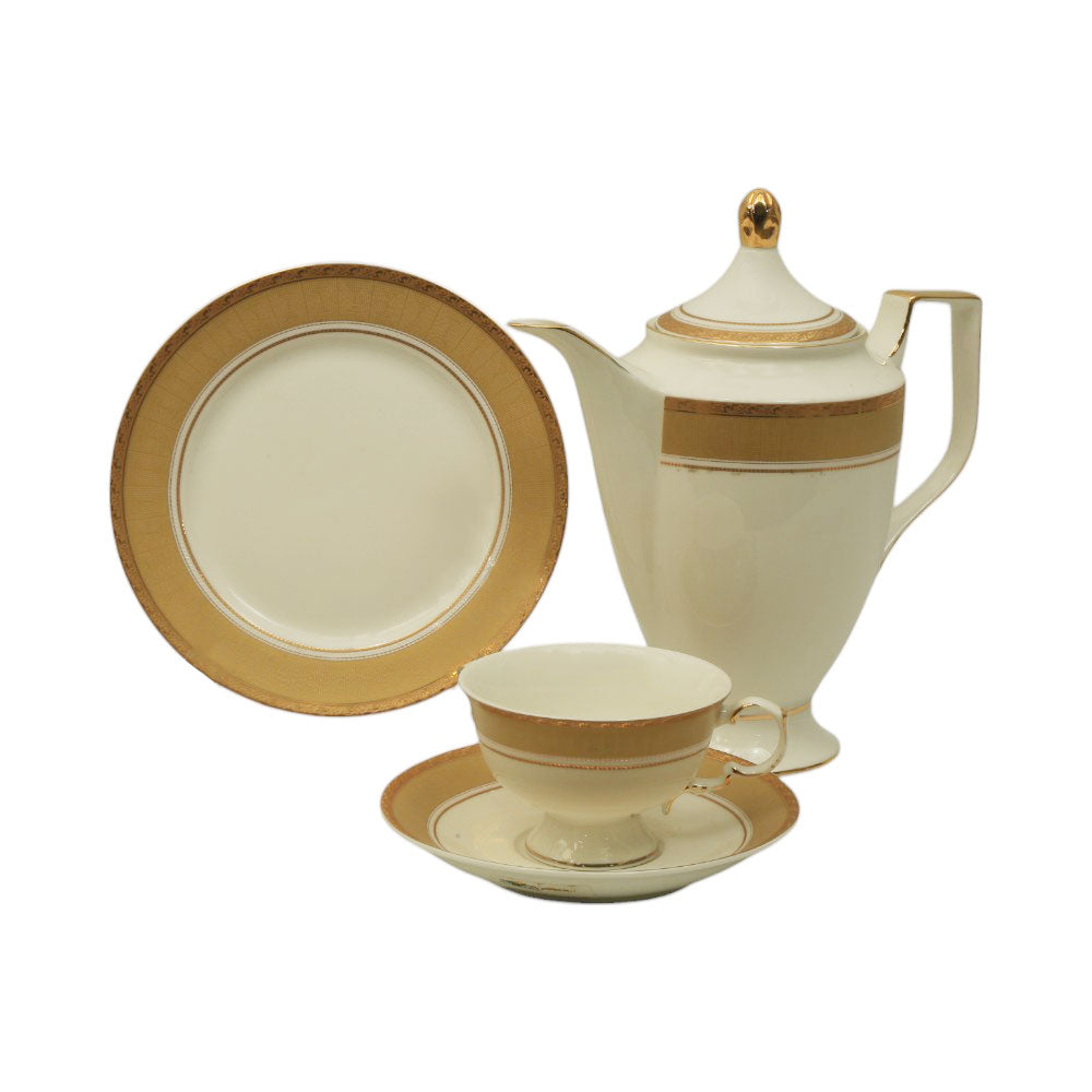 TEA SET ROYAL BISTRO 24 PCS J1818-61G Default Title - MamasJan Crockery
