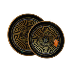 TRAY SET 2PC WOODEN ROUND IR 2835-9 Default Title - MamasJan Crockery