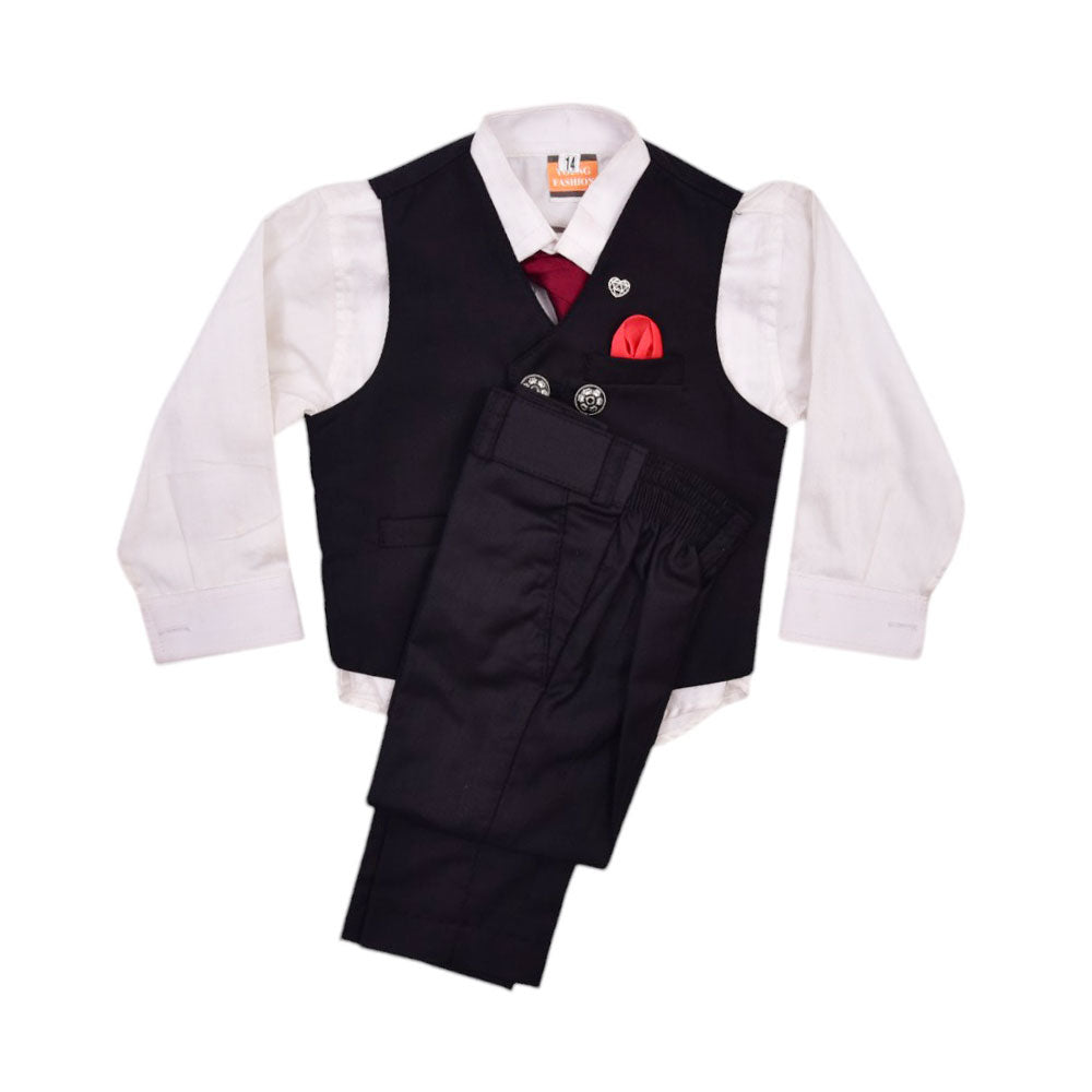 BOYS L/S 3PC SUIT WITH WAIST COAT 14 9911-15 MW-21 2-3 YEAR Default Title - MamasJan KidsWear