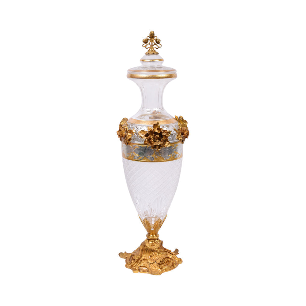 BOWL CANDY CRYSTAL BRASS IR E8-J2087-1 JSC10-20 Default Title - MamasJan Decoration