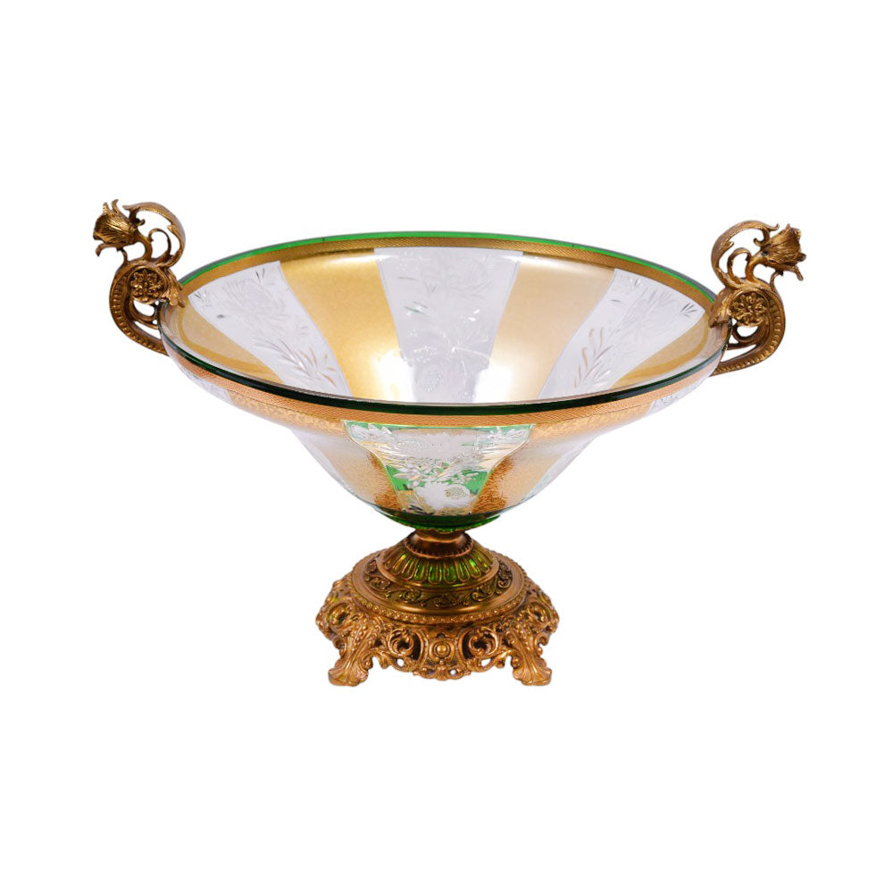 BOWL CRYSTAL BRASS IR FK7-B3021-3 JSB01-A10 Default Title - MamasJan Decoration