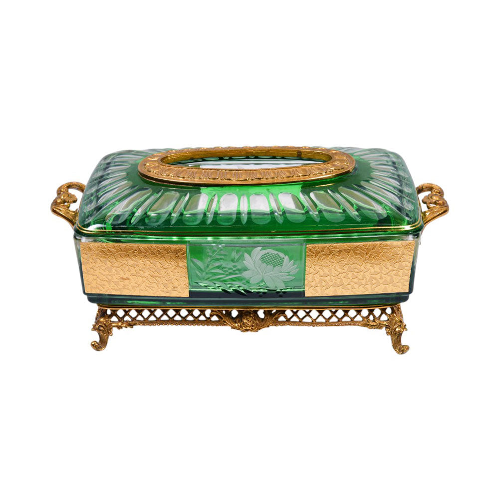 TISSUE BOX CRYSTAL BRASS IR H-C19-6018 JSB01-A10 Default Title - MamasJan Decoration