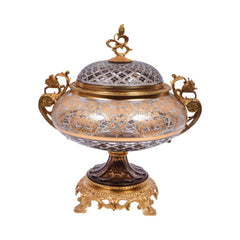 BOWL CANDY CRYSTAL BRASS IR EJ2041-1 JSC03-D04-1 Default Title - MamasJan Decoration