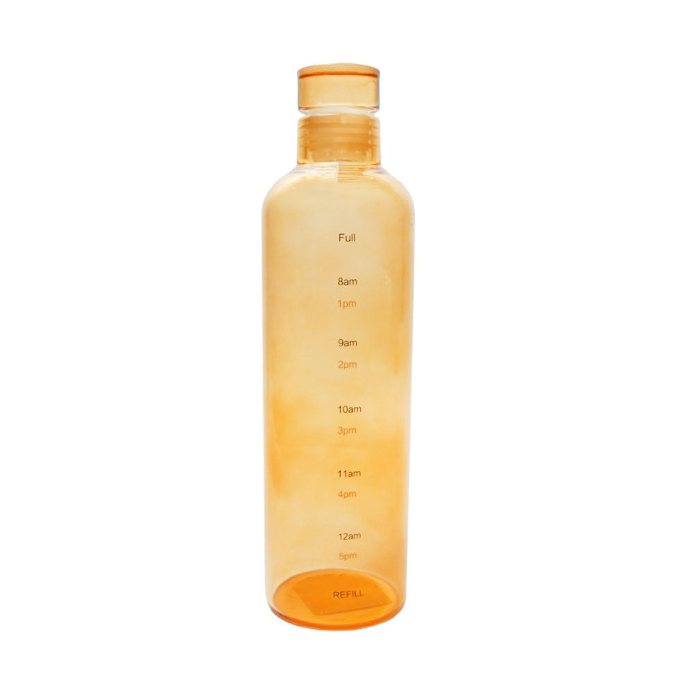 WATER BOTTLE GLASS TIME MARKER 560 ML ORANGE Default Title - MamasJan Crockery