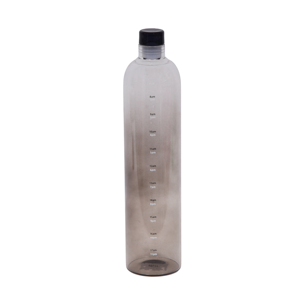 WATER BOTTLE GLASS 1000 ML TIME MARKER SMOKE 0736 Default Title - MamasJan Crockery