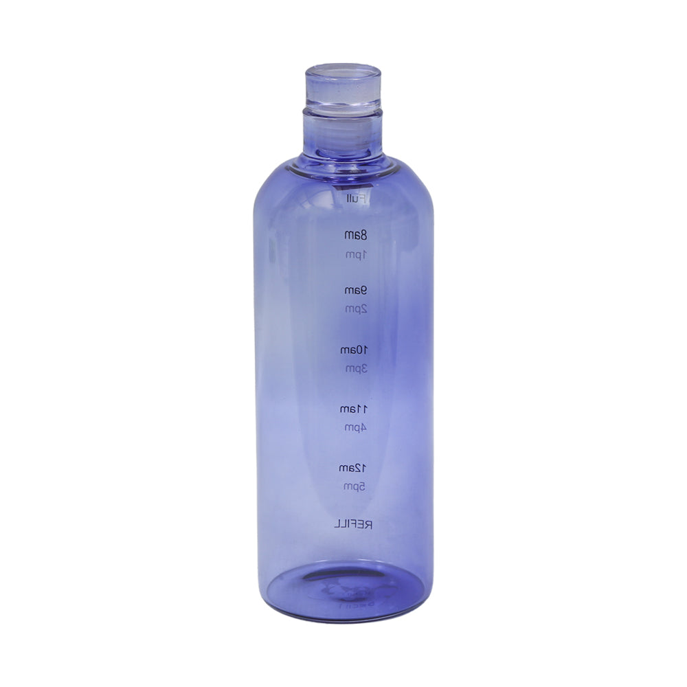 WATER BOTTLE GLASS 1000 ML TIME MARKER BLUE 0737 Default Title - MamasJan Crockery