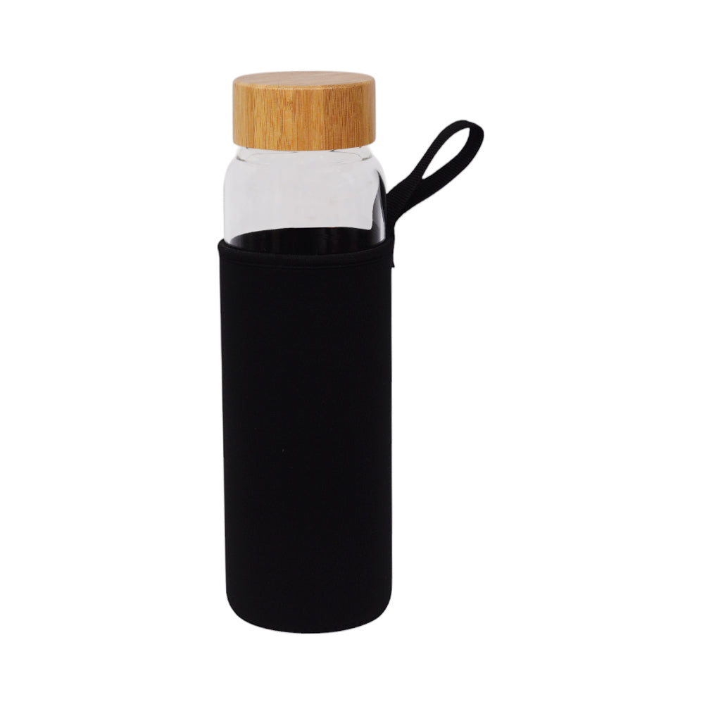 WATER BOTTLE GLASS 1000 ML YONGCANG STYLE WOOD CAP 7728 Default Title - MamasJan Crockery
