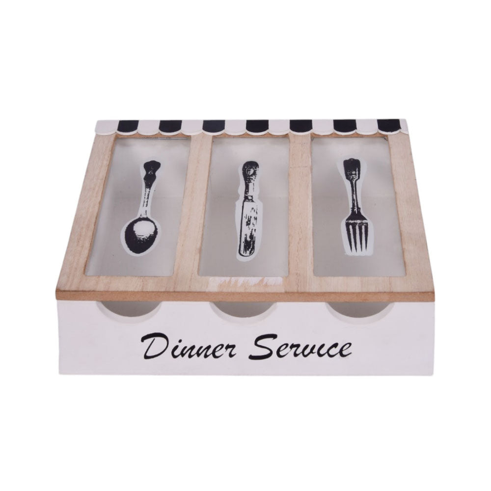 CUTLERY TRAY WOODEN K411 Default Title - MamasJan Crockery