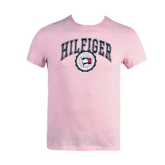 TH MEN S/S R-NECK T-SHIRT 78J5368690 PEACH L (IR) M - MamasJan mens wear