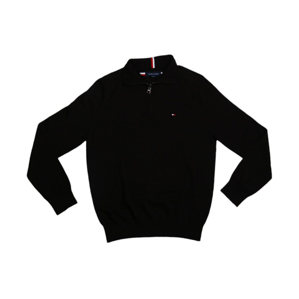 TH MEN L/S HALF ZIPPER SWEATER 78J6867001 BLK L (IR) L - MamasJan mens wear