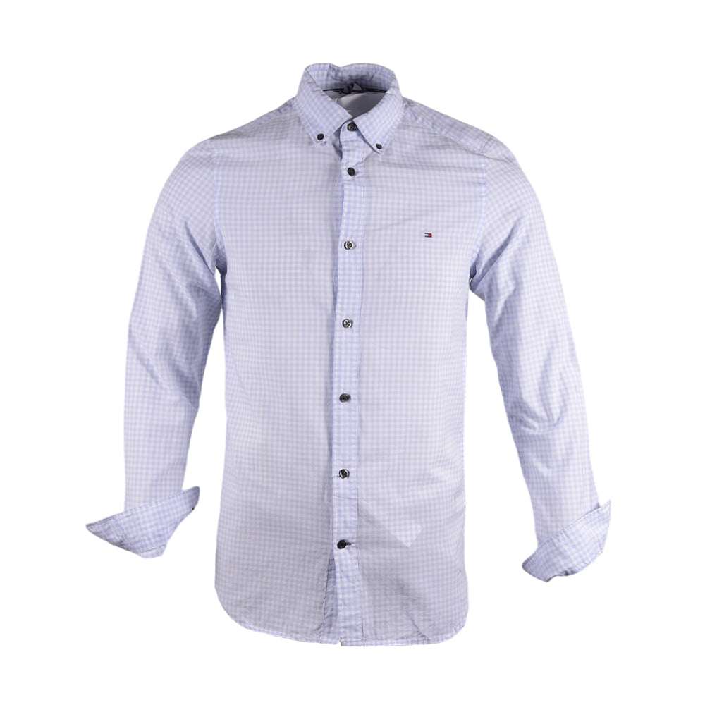 TH MEN L/S D-SHIRT 78J6778-450 S/BLU M (IR) M - MamasJan mens wear