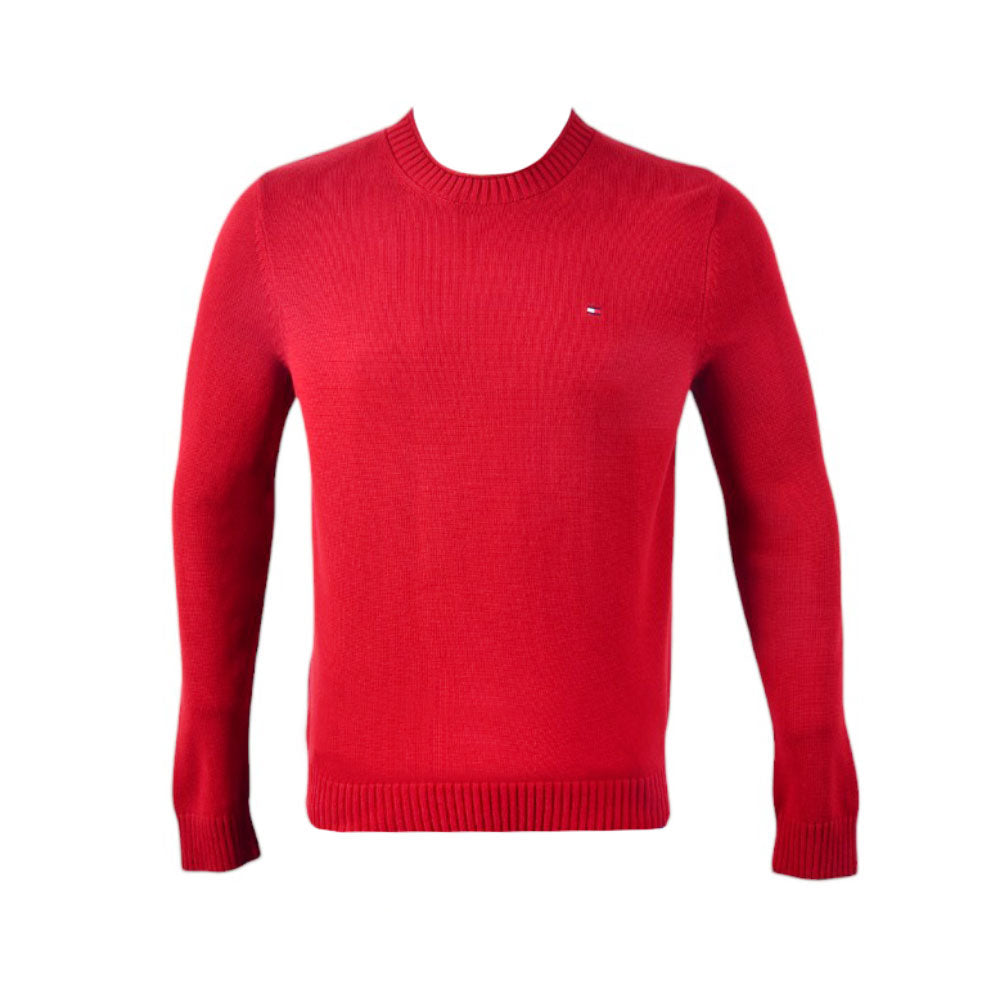 TH MEN L/S R-NECK SWEATER 78J6873-610 RED L (IR) L - MamasJan mens wear
