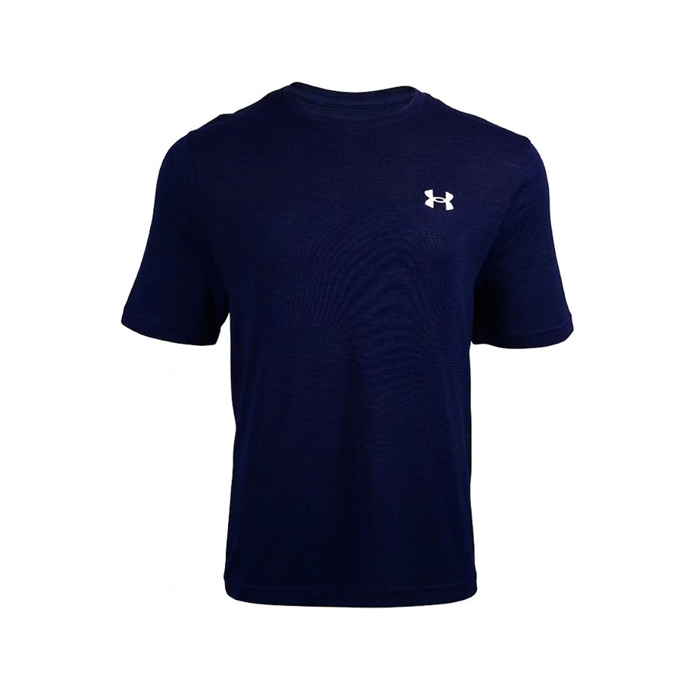 UA MEN S/S R-NECK T-SHIRT 1359870-408 NVY L (IR) Default Title - MamasJan mens wear