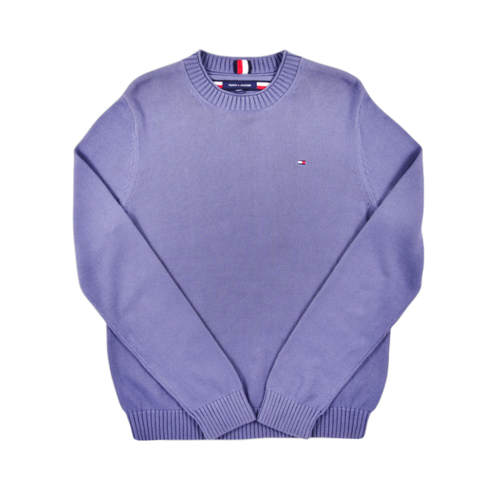 TH MEN L/S R-NECK SWEATER 78J6873-420 BLU L (IR) S - MamasJan mens wear