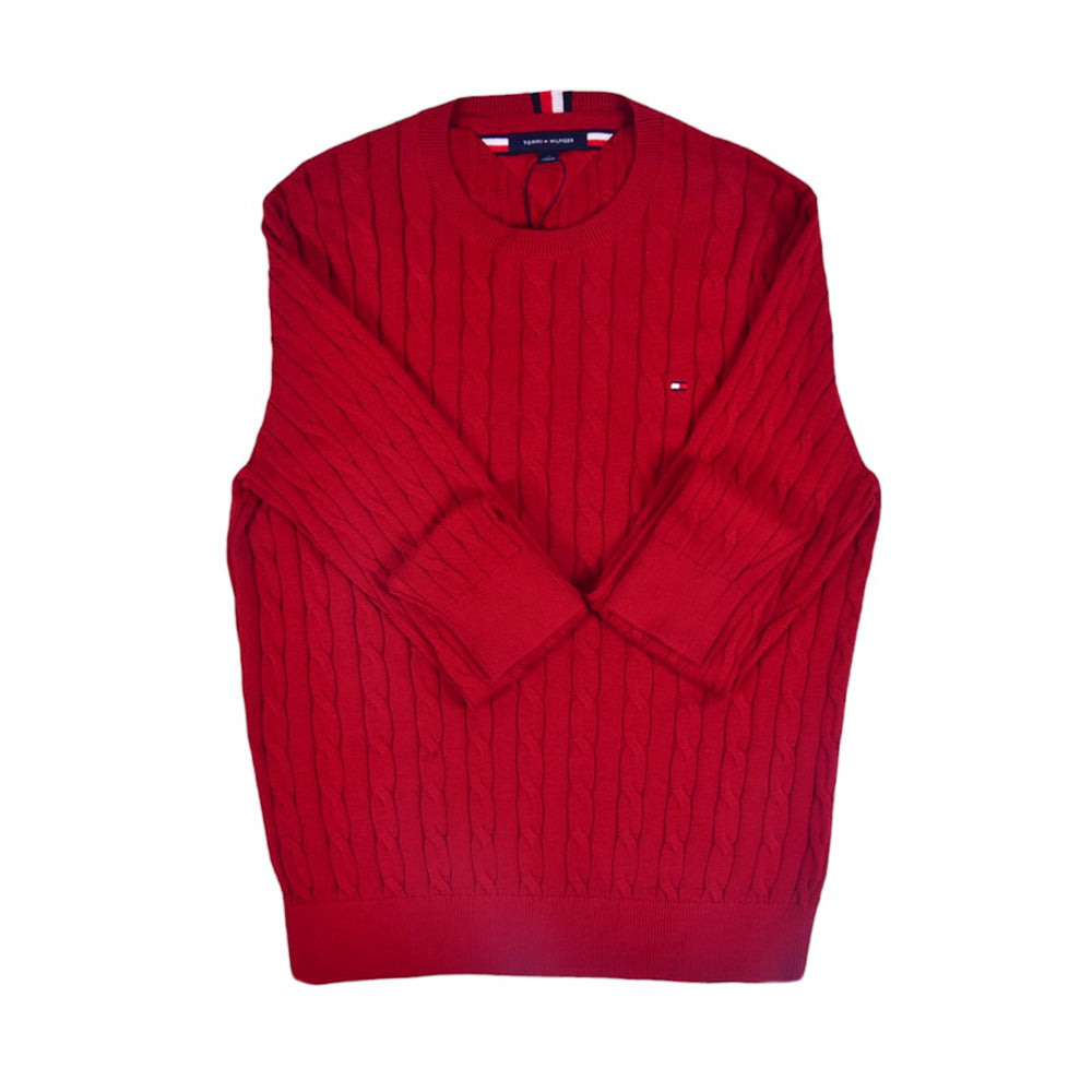 TH L/S R-NECK SWEATER 78J6868610 RED L IR M - MamasJan mens wear