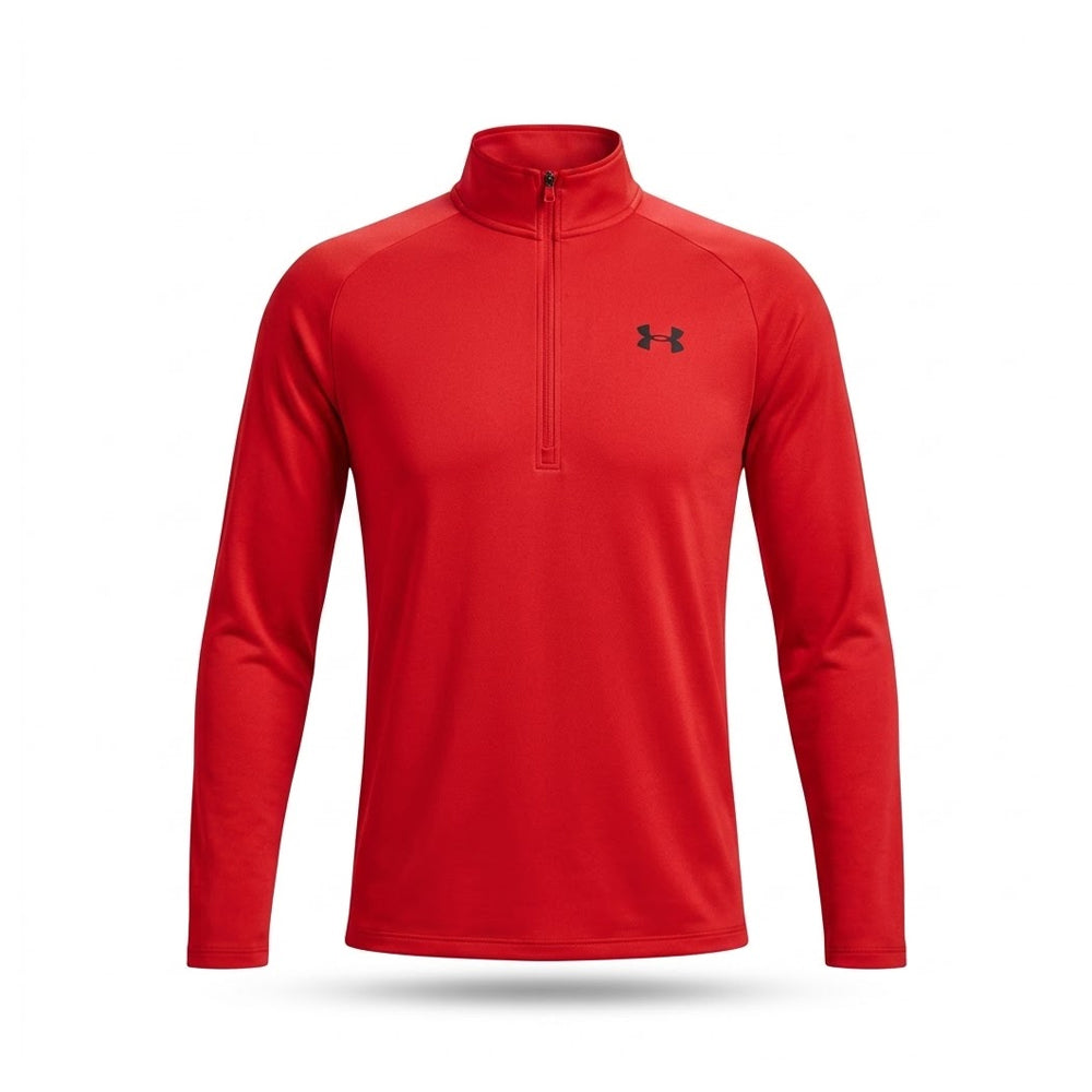 UA MEN L/S H-ZIPPER SHIRT 1328495 RED L (IR) XL - MamasJan mens wear