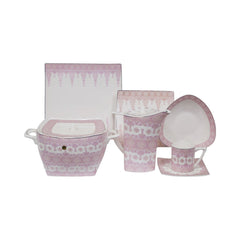 DINNER SET BONE CHINA 61PC SQUARE YG20195AT Default Title - MamasJan Crockery