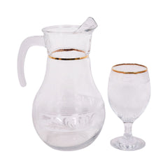 WATER SET 7PC PSB HAND CUT GOLD BISTRO 96933-C04 Default Title - MamasJan Crockery